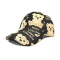 Casquette de baseball unisexe avec motifs ours et texte Happy Little Bear pour le plein air - M (56-58cm) / Noir