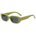 Trendy avocado green cat-eye sunglasses with dark lenses for street style and daily wear - Matte Green