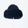 Winter plush trapper hat in black with chunky knit top and thick faux fur trim - Twist Mongolian Plush Hat / Black