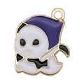 Ghost charm with purple hood and black scythe for DIY Halloween jewelry making - 1pc Purple Scythe Reaper (18x15mm)