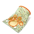Groene en oranje kattentunnel met egelpatronen en pluche ballen voor interactief spelen - 50*45cm / Egel