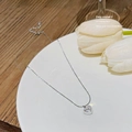 Polished silver heart pendant necklace on a refined titanium steel chain for women - X662 Silver Polished Heart