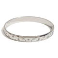 Brazalete plateado minimalista con diseño de estrella, luna, ojo y brillantes blancos - Estrella Luna Ojo (B0618) / Plata / Circonita Blanca