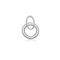 S925 sterling silver geometric pendant accessory with polished double ring design - Connectors / Platinum-Jump Rings