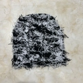 Knitted camo beanie in black and white pattern on a textured marble background - 10# Black with Black & White Thread