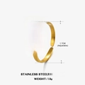 Gold stainless steel sunburst ring with black obsidian stone and size measurements - Obsidian Ring