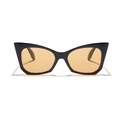 Occhiali da sole vintage cat-eye con montatura nera e lenti arancioni trasparenti - Montatura Nera Lenti Gialle