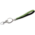 Crystal rhinestone wrist strap with green diamonds and black ribbon for phone or keys - Light Green