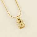 Collar de acero inoxidable dorado con un colgante de letra B con incrustaciones - Dorado Letra B (Con Cadena)