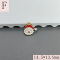 Roter und weißer Weihnachtsmann Emaille Anhänger für Weihnachts-DIY-Schmuck 14,5*13,9mm - Weihnachtsmann (Stil F)