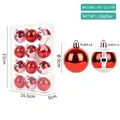 12-pack red glitter Christmas balls with Santa belt design for holiday tree decoration - Style 08-Red Santa Belt Glitter Ball Set