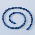 Deep blue Byzantine chain bracelet for men with polished interlocking metal links - Blue / 50cm(6mm)