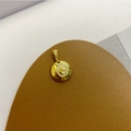 18K gold plated necklace featuring a round letter C pendant with micro-set zircon crystals - Letter G Pendant + Universal Chain