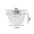 Molde desechable de papel de aluminio plateado para tarta, 5cm de diámetro y 3cm alto - 3cm Altura 50Pzs