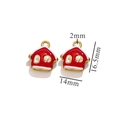 Roter Emaille-Hausanhänger in Goldoptik mit den Maßen 16,5 mm x 14 mm - Haus