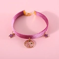 Adjustable purple velvet cat collar with gold moon and star pendants for pets - XS (20-27cm) / New Purple Velvet Pendant