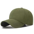 Minimalist soft top baseball cap in army green color with curved brim and twill cotton texture - Adjustable / Army Green