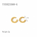 French vintage style 18K gold plated C-shaped stainless steel ear cuff earrings - Gold C-shape Ear Cuff (YYE023368-G)