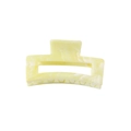Elegante pinza para el pelo rectangular con textura de mármol crema y acabado brillante - 11CM Espina-Amarillo