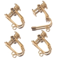 Clips de pendientes de tornillo dorados en forma de U para creación de joyas DIY - Oro de 18K