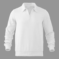 Detailed close-up of white heavy fabric with embossed diamond pattern and quarter zipper - S / White