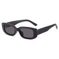 Classic black rectangular kids sunglasses with matte finish and dark grey lenses - Black Frame