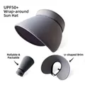 UPF50+ dark grey wrap-around sun visor with wide U-shaped brim for UV protection - Dark Gray