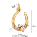 DIY Schmuckanhänger Hufeisenform mit Mikro-Pavé weißen Zirkonia Steinen vergoldet - Hufeisenform / U-Form / Gold