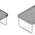 Minimalist grey foldable drawer organizer with breathable mesh surface and metal frame - Grey Expandable Storage Stand