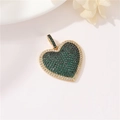 Pendente a cuore placcato oro 14k con zirconi verde smeraldo e bianchi scintillanti - Oro/Zirconia Verde