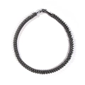 Collar punk vintage de espina de dragón en gris oscuro con un cierre de gancho fuerte - Collar Spine Bone de Metal Completo de 54cm