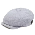 Gorra de repartidor en punto gris claro con botón clásico y textura de lana - Algodón Puro Gris
