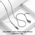 1,2 mm silberne Schlangenkette aus Edelstahl mit Karabinerverschluss und 40+5 cm - 1.2mm Schlangenkette-40+5cm-Stahlfarbe