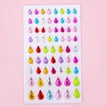 Colorful teardrop acrylic diamond stickers in varied sizes for DIY craft decorations - Multi-size Colorful Teardrop