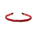 Braided red hairband for women featuring a woven texture and elegant matte finish - 124 Beaded-Red