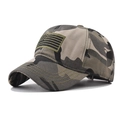 Classic camouflage baseball cap with US flag embroidery and vintage washed finish - Adjustable / US Flag Baseball Cap Camouflage