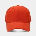 Detail of orange cotton baseball cap showing reinforced stitching and breathable eyelets - Adjustable / Brick Red