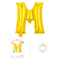 32 Zoll Goldener Buchstabe M Folienballon Set mit Farbkarte und Zubehör im Paket - Buchstabe M / Gold