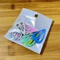 Colorful metal heart and water drop hair clips set in a transparent pouch - Heart (12) / 10 Pieces Pack / Multicolor