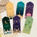 6er-Pack Eid al-Fitr Geldumschläge mit Moschee- und Halbmond-Motiven in Grün - S721 Großer Umschlag / 6er Set