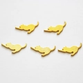 Set of five golden cat charms for DIY jewelry making and resin crafts - Golden Stretching Cat Charms (5pcs/pack)