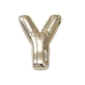 Pendentif lettre Y en acier inoxydable doré poli avec un style de ballon 3D arrondi - Lettre Y