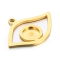 Detail van een gouden oogvormige hanger met ronde zetting voor het maken van DIY-sieraden - Goudkleurige Stijl (KLJ4077-Z)