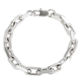 Classico bracciale a catena cubana argento in acciaio inossidabile lucido con chiusura a moschettone - Bracciale Argento (8mm)