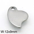 Polierter silberner Herzanhänger mit Ring für DIY Schmuck, Größe 12x9mm - 12*9mm / Stahlfarbe