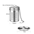 Stainless steel tea infuser set with 8.4cm cylinder strainer and matching tray - Large Crimped Honeycomb Style + Base