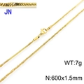 Golden titanium steel snake chain necklace for women, 600x1.5mm length with lobster clasp - Gold 600x1.5mm(KN203674-Z)