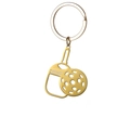 Portachiavi dorato con racchetta da pickleball in acciaio inox per borse e sportivi - Stile Vuoto / Oro