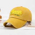 Vintage yellow washed cotton baseball cap with 3D Always New York embroidery - Adjustable / Yellow