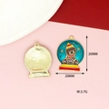 Detail view of 26mm Christmas bear crystal ball charm with dimensions and gold finish - Bear Crystal Ball